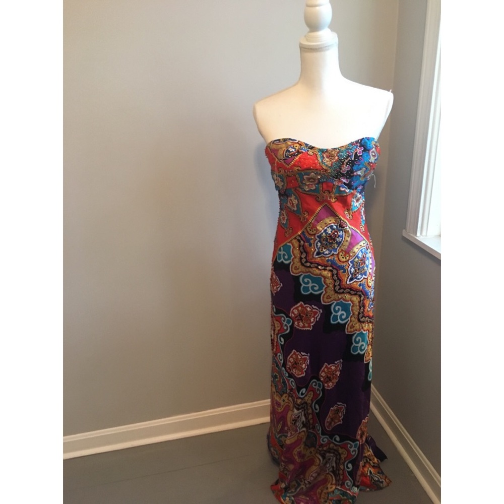 Cache multicolor beaded gown